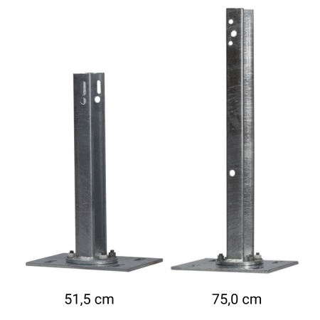 Sigma-Pfosten 51,5 cm und 75 cm hoch im Größenvergleich